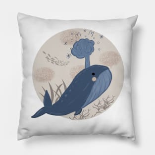 Cute Blue Whale Pillow