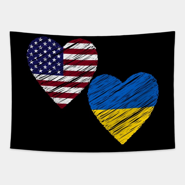 Usa support Ukraine Tapestry by Myartstor 