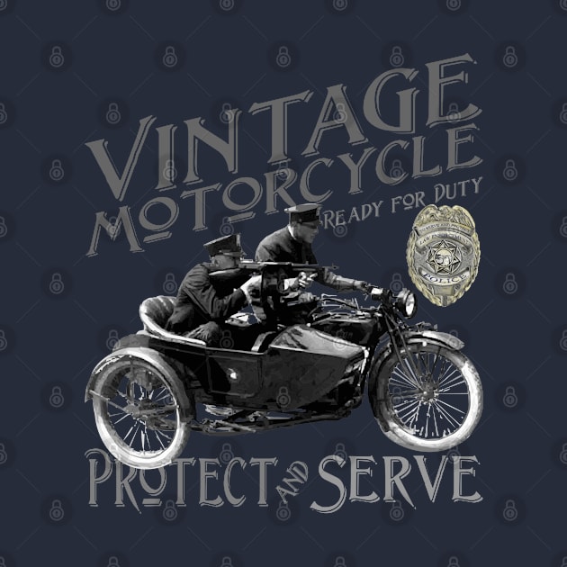 Vintage  Motorcycle - Protect and serve by comancha