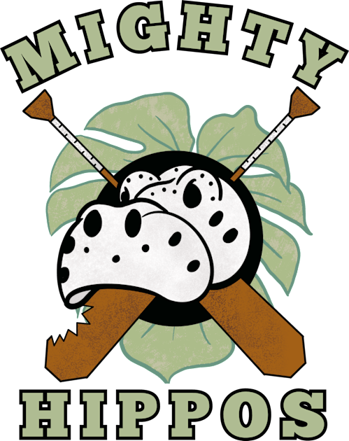 Mighty Hippos (w/ text) Kids T-Shirt by Skipper Kevin