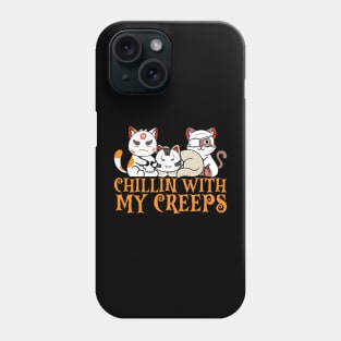 Chillin With My Creeps Cat Horror Phone Case