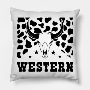 Western Sign, Cow Skin, Bull Skull, Cowboy Pillow