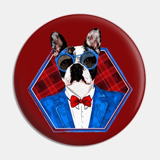 Hipster French Bulldog -Frenchie Pin