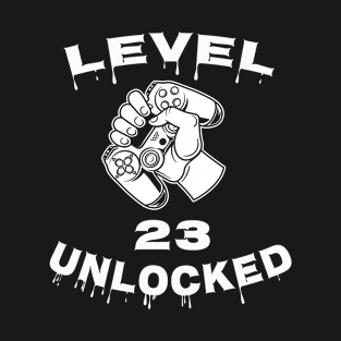 Level 23 Unlocked - Funny Mens 23rd Birthday Gamer T-Shirt