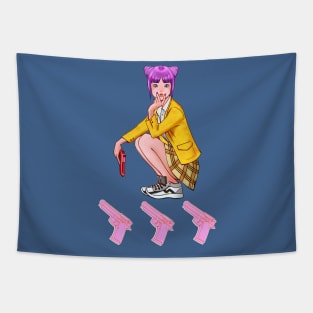 Kawaii Gun Girl Tapestry