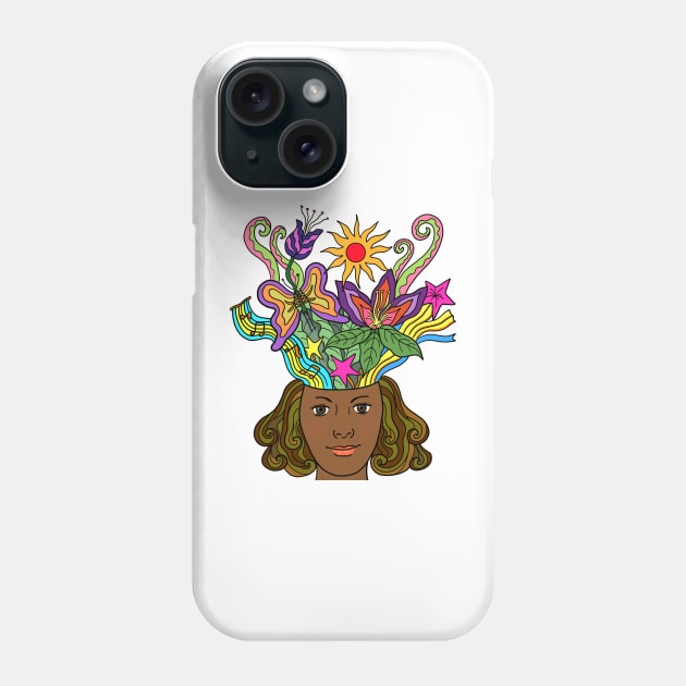 Creative Beautiful Mind Fantasy African Woman Phone Case by Nalidsa