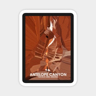 Antelope Canyon Navajo Land Arizona Vintage Minimal Retro Travel Poster Magnet