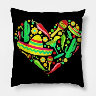 Cinco De Mayo Icon Heart Pillow