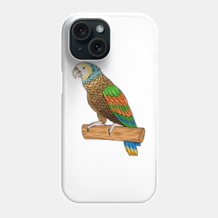 Saint Vincent amazon bird cartoon illustration Phone Case