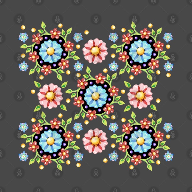 Millefiori Folkloric Floral by PatriciaSheaArt