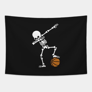 Dab dabbing skeleton football basketball Tapestry