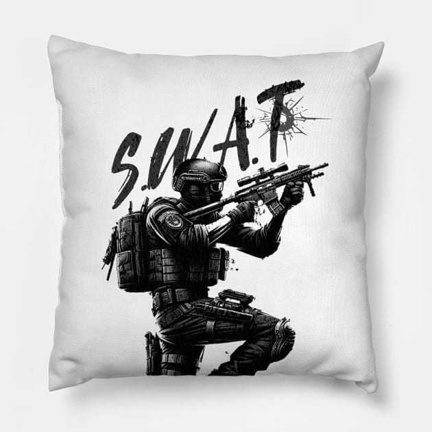 SWAT Police Unit Pillow by mieeewoArt