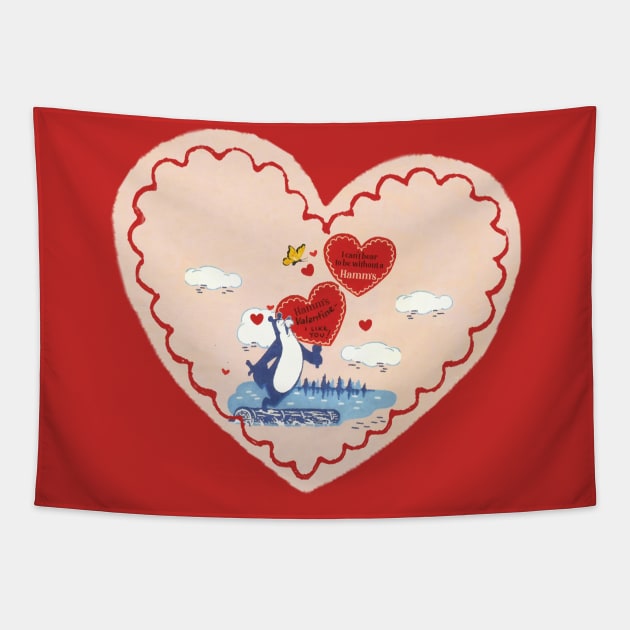 Hamm's Valentine Bear Tapestry by Eugene and Jonnie Tee's