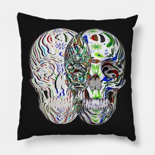 Abstract flower Skull (art1) Pillow