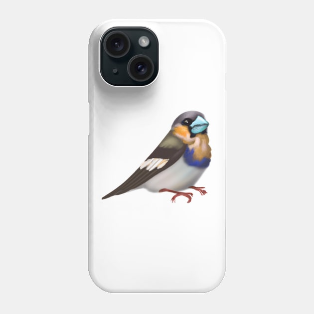 Cute Finch Drawing Phone Case by Play Zoo