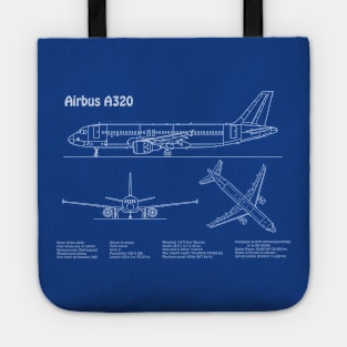 Airbus a320 Airplane Blueprint Plan - ADpng Tote