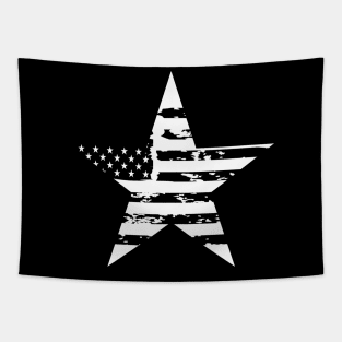 Distressed USA White Star Tapestry