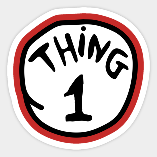 Thing 1 And Thing 2 Stickers Teepublic
