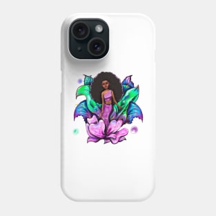 Top 10 of the Best Mermaid gifts 2022 Coco the Magical rainbow mermaid with brown eyes, flowing Afro hair and caramel brown skin - light background Phone Case