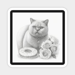 British Shorthair And Donuts Magnet