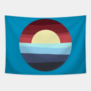 Red Block Sunset Tapestry