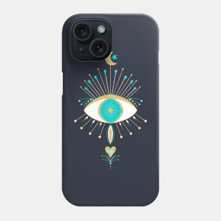 Turquoise and gold mystic eye Phone Case
