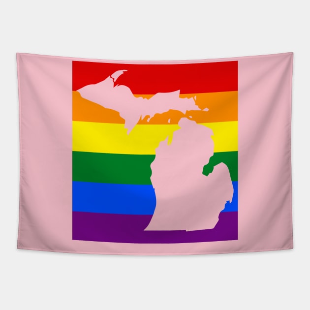 LGBTQ+ Michigan Pride Flag Tapestry by XLR8EDmedia