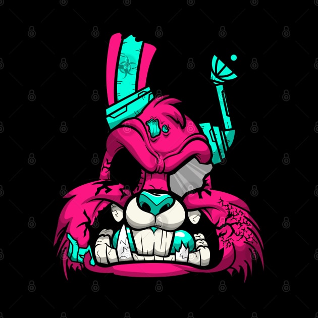 head of the pink zombie rabbit by Tyberjan