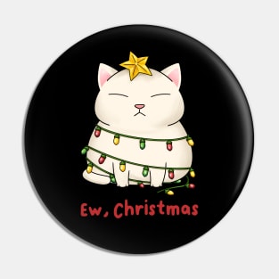 Ew Christmas Cute White Cat Christmas Tree Pin