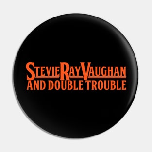 SRV Stevie Ray Vaughn & Double Trouble Vintage Rock Logo Pin