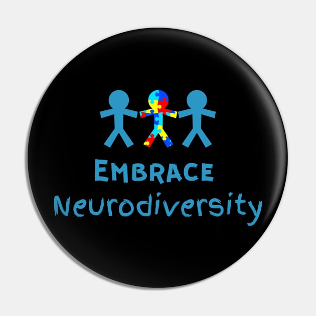 Embrace Neurodiversity Autism awareness Pin by TrippleTee_Sirill