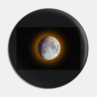 Color super moon with orange halo Pin