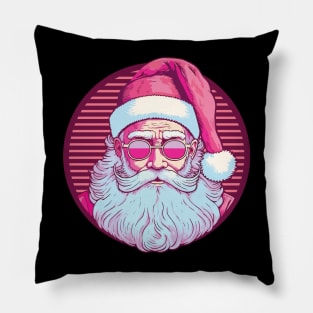 Retro vintage pink santa claus Pillow