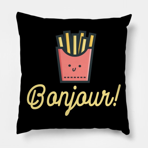 French Fries Bonjour Pillow by ballhard