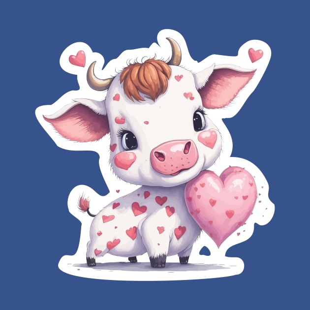 Minimal Cute Baby Cow by Imagination Gallery