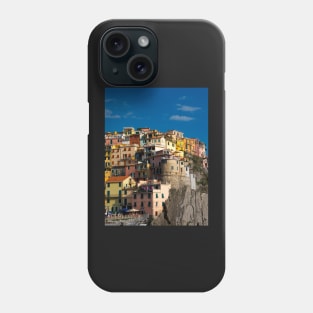 View on the cliff town of Manarola, one of the colorful Cinque Terre on the Italian west coast Phone Case