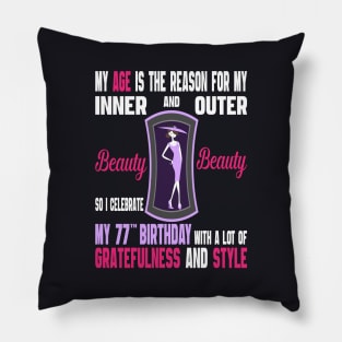 77 Year Old Women Gift Fabulous Bday 1944 - Girls 77th Birthday Pillow