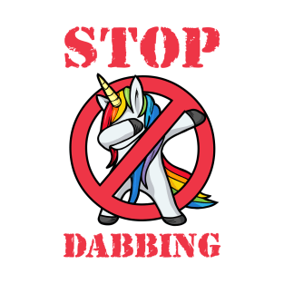 Dabbing Unicorn in red strike STOP Dabbing T-Shirt