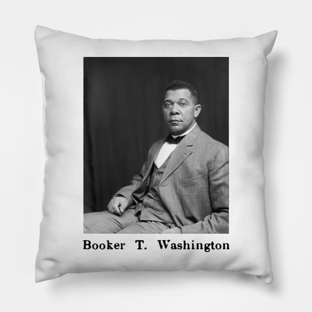 Booker T. Washington Portrait Pillow by Soriagk