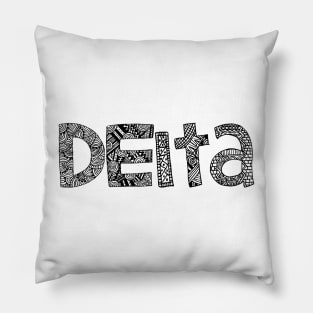 Delta Letter Doodle Pattern Pillow