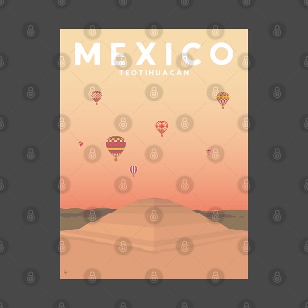 Teotihuacan, Mexico Travel Poster by lymancreativeco