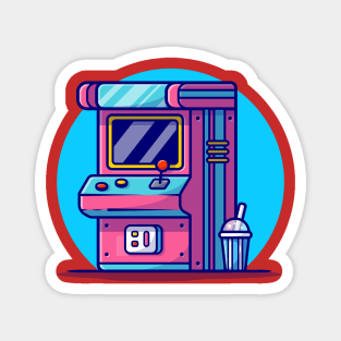 Arcade Machine With Soda Cartoon Vector Icon Illustration Magnet