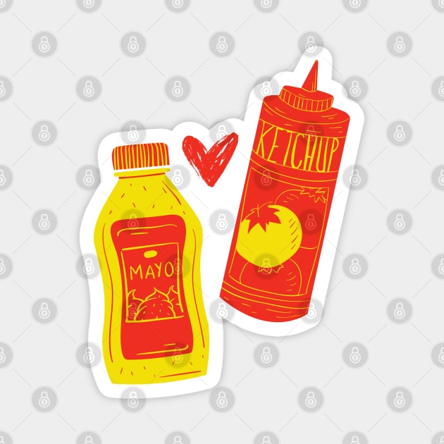 Ketchup and Mayo Magnet by blckpage