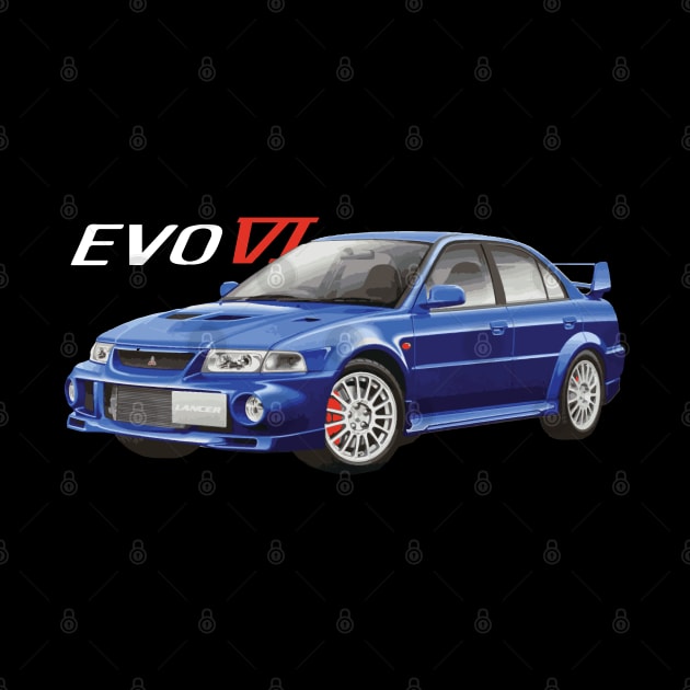 Mitsubish Evo 6 GSR lanc reims blue by cowtown_cowboy