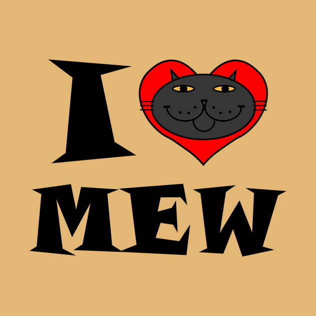 I Heart Cat - Black Cat by RawSunArt