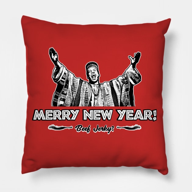 Merry New Year - Trading Places Pillow by Chewbaccadoll