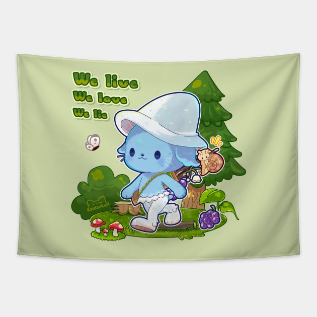 Little Smurf cat Tapestry by Kaidankuri