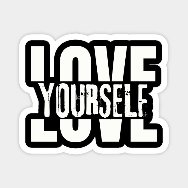 Love Yourself Motivational Word Magnet by Positive Designer