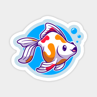 Cute Goldfish Swimming Cartoon Magnet