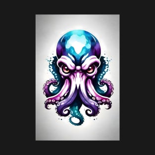 octopus face Watercolor T-Shirt